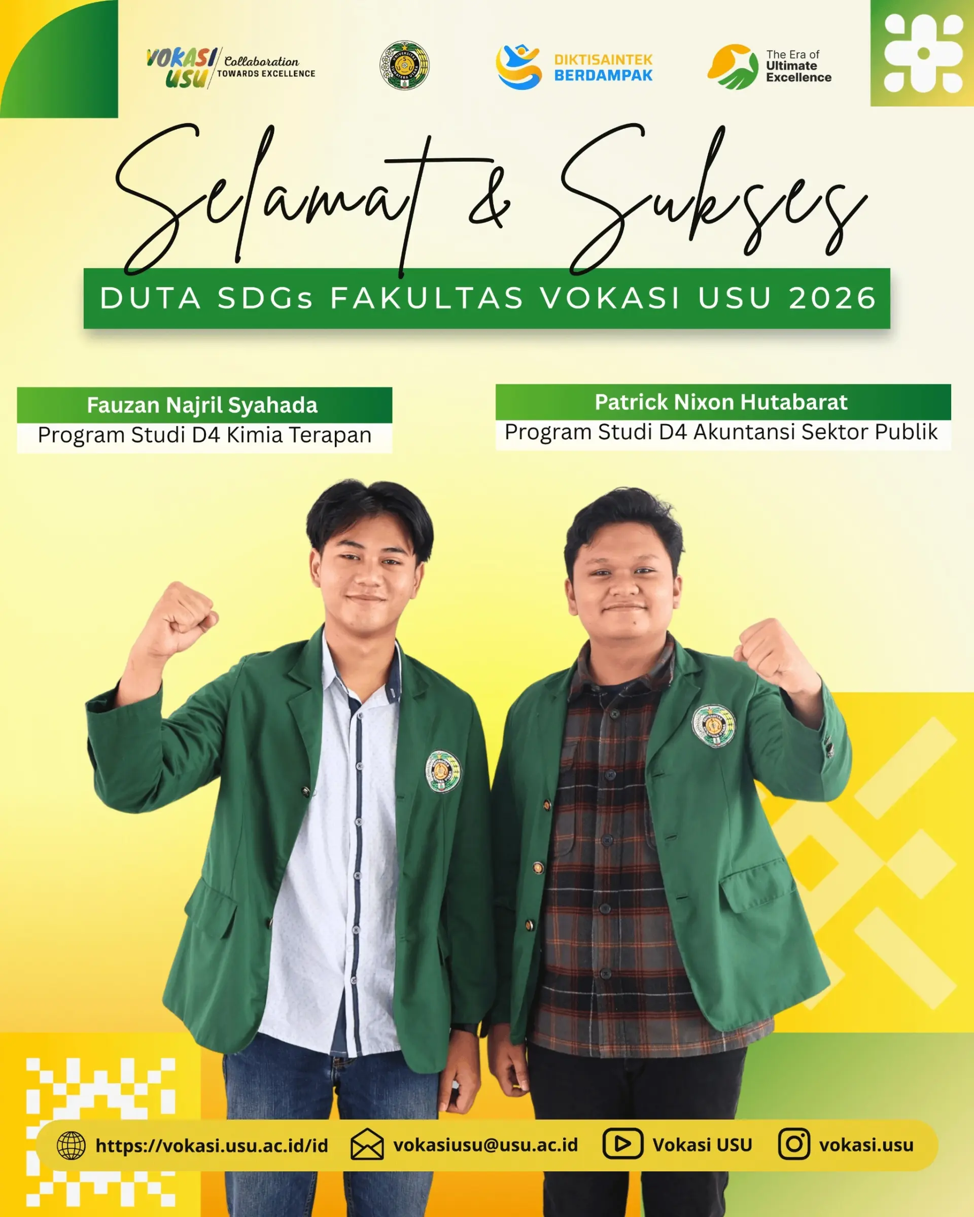 Fakultas Vokasi USU Tetapkan Duta SDGs Tahun 2026, Siap Menjadi Agen Perubahan Berkelanjutan